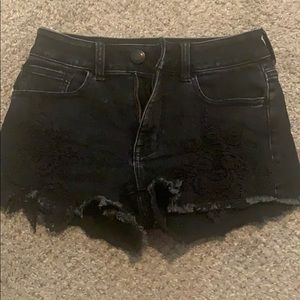 American Eagle black jean shorts